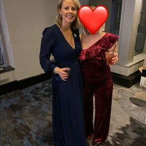 Lulus My Whole Heart Dark Navy Blue Long Sleeve Wrap Dress